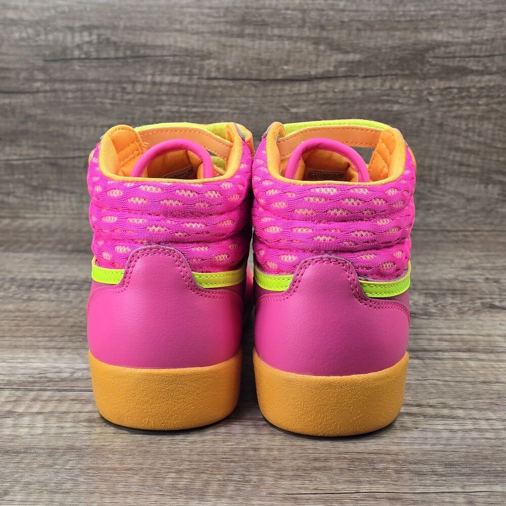 Reebok Freestyle Hi Classic Size 5 Women's Size 6.5 Hot Pink Orange Shoes M46765 - Picture 4 of 10